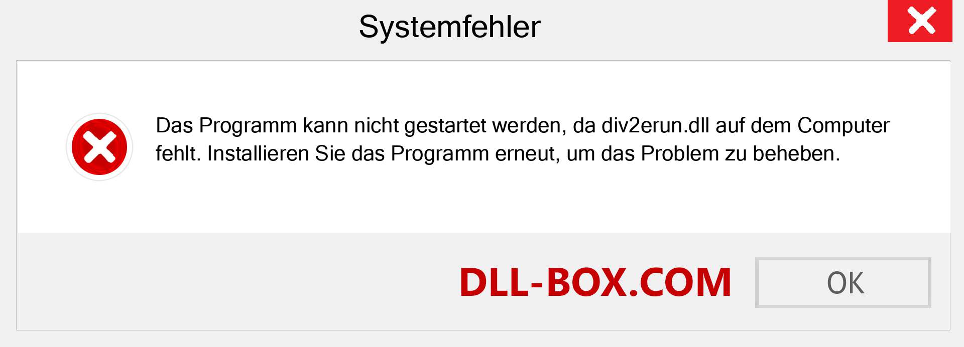 div2erun.dll-Datei fehlt?. Download für Windows 7, 8, 10 - Fix div2erun dll Missing Error unter Windows, Fotos, Bildern