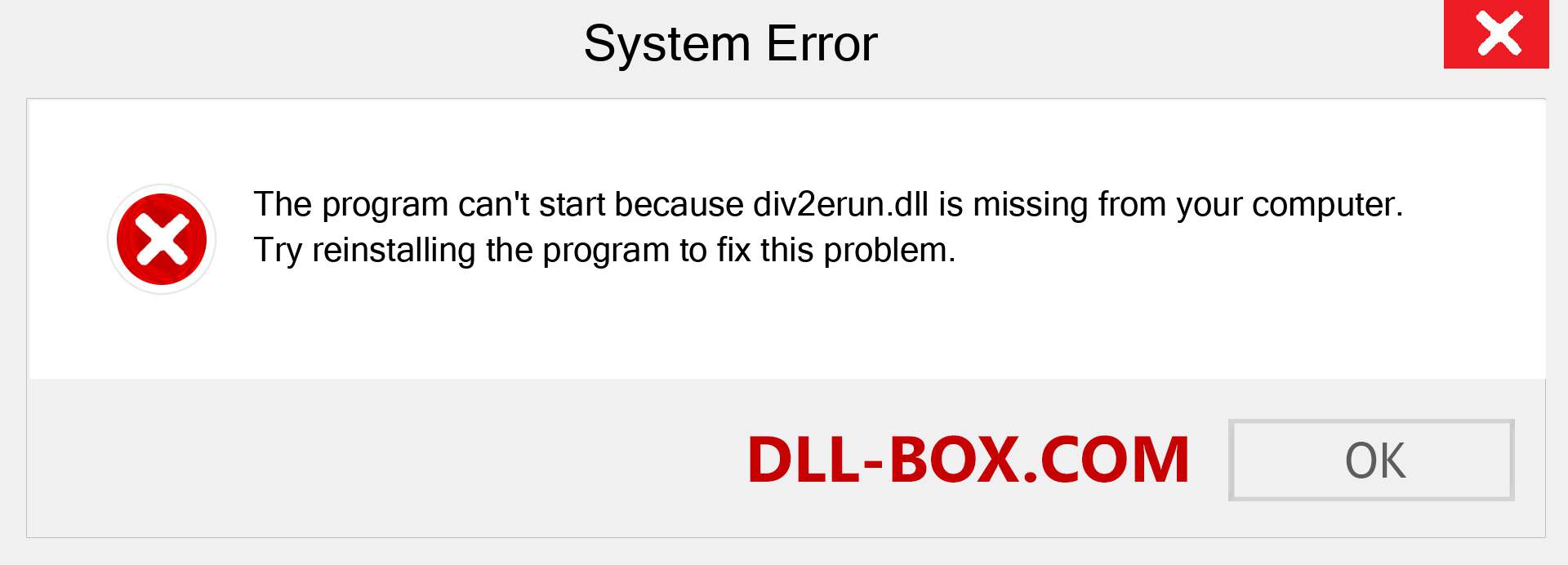  div2erun.dll file is missing?. Download for Windows 7, 8, 10 - Fix  div2erun dll Missing Error on Windows, photos, images